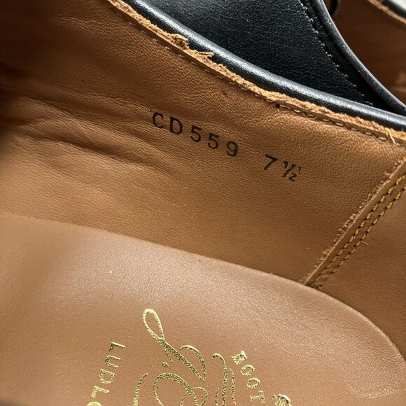 J.Crew Ludlow Mens 7.5 Black Leather Derby Shoes Old Money Preppy Euro Summer main image 8